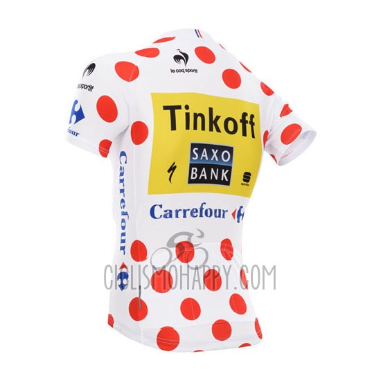 Saxobank Lider Cycling Jersey Bib Short 2014 Men Short Sleeve White and Red